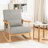 Upholstered Rocking Chair Bedroom Modern Wooden Single Accent Rocker