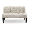 Modern Wooden Sofa Chair Armless Loveseat Sofa Fabric Two-Seater Couch Beige