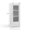 3 Tier White Bathroom Storage Cabinet with Adjistable Shelves Standing Floor