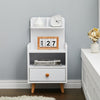 Bedside Table Cabinet Cupboard Night Stand Storage Organizer Shelving Rack White