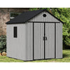 Gabled Plastic Tool Shed 8x8FT with Foundation Lock for Outdoor Garden Storage
