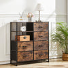 Industrial Rustic Wood Storage Cabinet Fabric Chest Of Drawer Bedroom Dresser