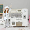 Kids Wooden Pretend Play Toy Kitchen Cooking Set For Boys Girls Whit
