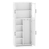 Bedroom Closet Storage Cabinet Wooden Utility Organizer w/Doors-White