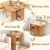 Folding Dining Table Drop Leaf Table Foldable Office Table-Natural