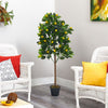 Realistic Artificial Lemon Tree 120cm 4ft Plastic Indoor Plant Office Desk Decor