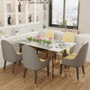 Elegant White Dining Table Extendable 130-160cm Table Extended For 4-12 Person