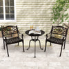 2 Pcs Cast Aluminum Patio Dining Chairs Set Heavy Duty Metal Bistro Chairs