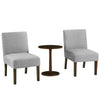 Dining Chairs & Table Set Linen Blend Bistro Seating Coffee Side Table | 3 Pcs