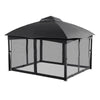 4x3.25m Metal Garden Gazebo Steel Frame Pergola Outdoor Sun Shade Shelter Canopy