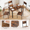 Dining Table Set for 4 Space-Saving Dinette Set w/ 4 Chairs-Brown