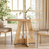 Square Dining Table for 4, 80cm Farmhouse Small Kitchen Table with Pedestal Base