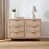 Dusk Isla Natural Wood Effect & Rattan 6 Drawer Chest of Drawers RRP