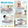 Foldable Waterproof Diaper Changing Station w/ Large Storage Rack-Grey