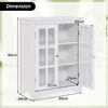 Bathroom Floor Cabinet Freestanding Display Storage Cabinet w/ Doors