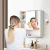 White Mirrored Wall Mounted Bathroom Cabinet Storage Cupboard Adjustable Shelf
