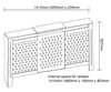 Radiator Cover Diamond Style Adjustable White MDF Easy Installation Modern