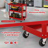 Heavy Duty Unity Cart Rolling Tool Cart with Flat Handle-Red