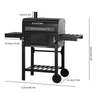 Charcoal BBQ Grill Warming Rack Shelves Temperature Gauge Backyard Barbecue Unit