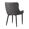 Set of 2 Dining Chairs PU Faux Leather Metal Legs Restaurant Chairs Grey Chairs