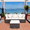 4-Piece Patio Furniture Set Outdoor Rattan Wicker Sofa & Ottoman Set w/Table