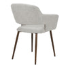 Grey Linen Dining Chairs 2PC/Set Kitchen Leisure Seat w/Wooden Legs Accent Chair
