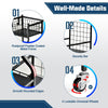 Garage Golf Bag Storage Rack Double Golf Bag Organizer Holder w/ Lockable Wheels