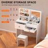 Dressing Table w/Mirror Modern Make up Desk Vanity Table Set+Stool White UK