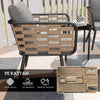 3 Pieces Rattan Bistro Set, Wicker Garden Furniture Set with Cushions, Black