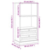 Bookcase VIGO Grey 60x35x114.5 Solid Wood Pine H0R3