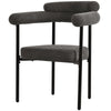 Modern Dining Chairs set of 4 Grey Faux Suede Upholstered Padded Seat Armchairs