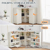 Corner Dressing Table Workstation Foldable Shelf Storage Display Desk Cupbpard