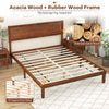 King Size Bed Frame Wood Platform Bed 22 CM Under-bed Storage Space-Walnut