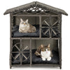 2-tier Cat House Kitten Condo Enclosure w/ Removable Cushions