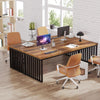 180 cm Extra Long Computer Desk, 2 Person Office Desk w/ Heavy Duty Metal Frame