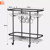 2Tier Mobile Drinks Trolley Bar Serving Cart on Wheels Wine Rack Storage Trolley