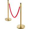 4PCS Barrier Posts Crowd Control Stanchion 2 Velvet Ropes Bank Queue