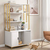 Indoor Tall Pet House Corner Shelf Cat Litter Box Enclosure-White