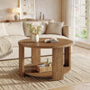 80cm Round Coffee Table for Living Room 2-Tier Modern Circle Accent Center Table