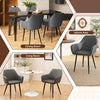 PU Leather Leisure Dining Chair Set of 2 w/Wide Seat & Armrests