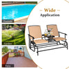 Outdoor Rocking Lounger 2-Seat Garden Patio Swing Glider Chair w/Center Table