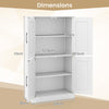 Pantry Cabinet Floor Storage Cabinet with Adjustable Shelves-White