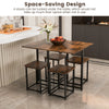 5-Piece Dining Table Set Metal Frame Kitchen Table and 4 Stools Space Saving