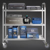 3 Shelves Stainless Steel Service Trolley Kitchen Trolley Food Trolley w/Brake