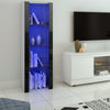 Modern Display Tall Cabinet Bookcase Shelving Units with LED Light 3 Glass Shelf