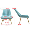 Modern Accent Chair Pinstripe Leaning Back Velvet Leisure Armchair Metal Legs