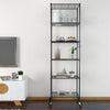 175cm Metal Storage Rack Shelving Wire Shelf Kitchen Office Unit Stand w/Wheels