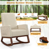 Modern Rocking Chair Upholstered Fabric Armchair Accent Glider Rocker Chair