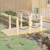 Stained Finish Arc Pond Walkway w/Railings Yard Decoration,Garden H5T1