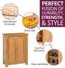 Shoe Storage Cabinet, 2-Door Large Wooden Cupboard Organiser, Wide Oak Rack